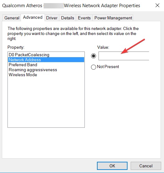 Select Network Address