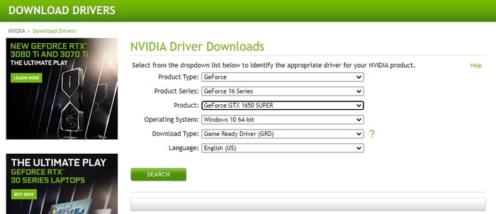 NVIDIA driver downloads