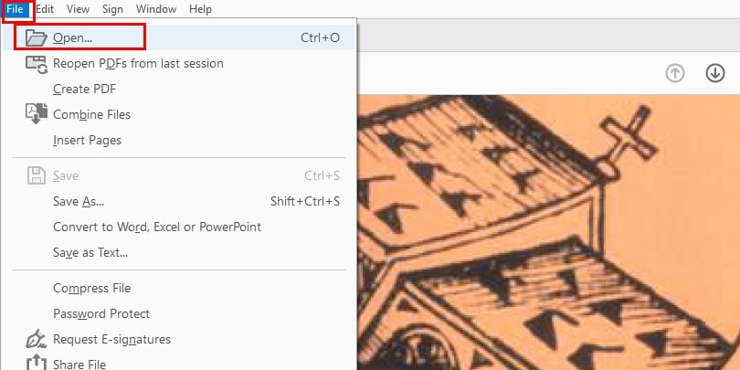 Open PDF file using Acrobat Reader