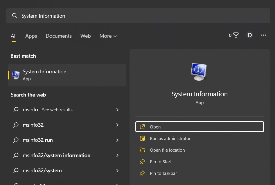 open system information