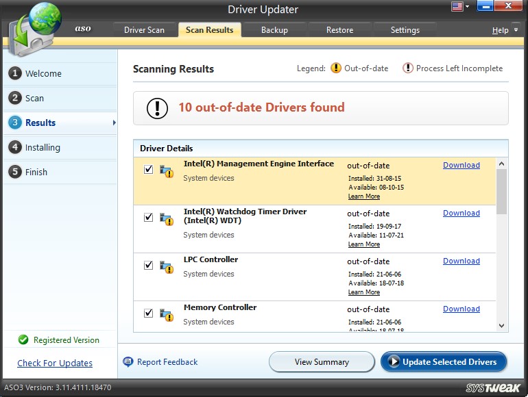 outdated driver found