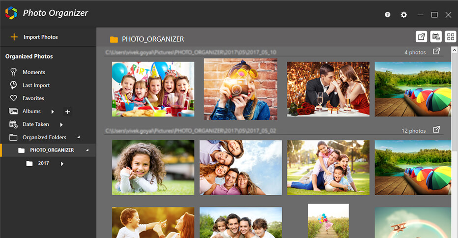 Photo Organizer Dashboard