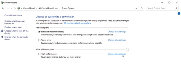 High-Performance setting