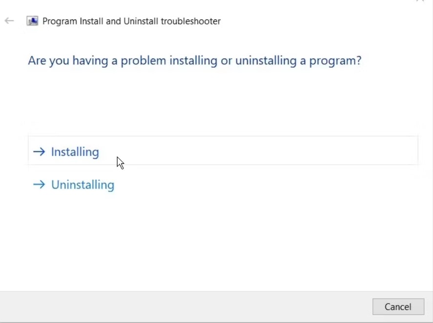 program troubleshooter