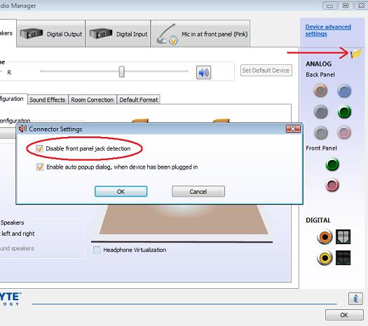Disable front panel jack detection