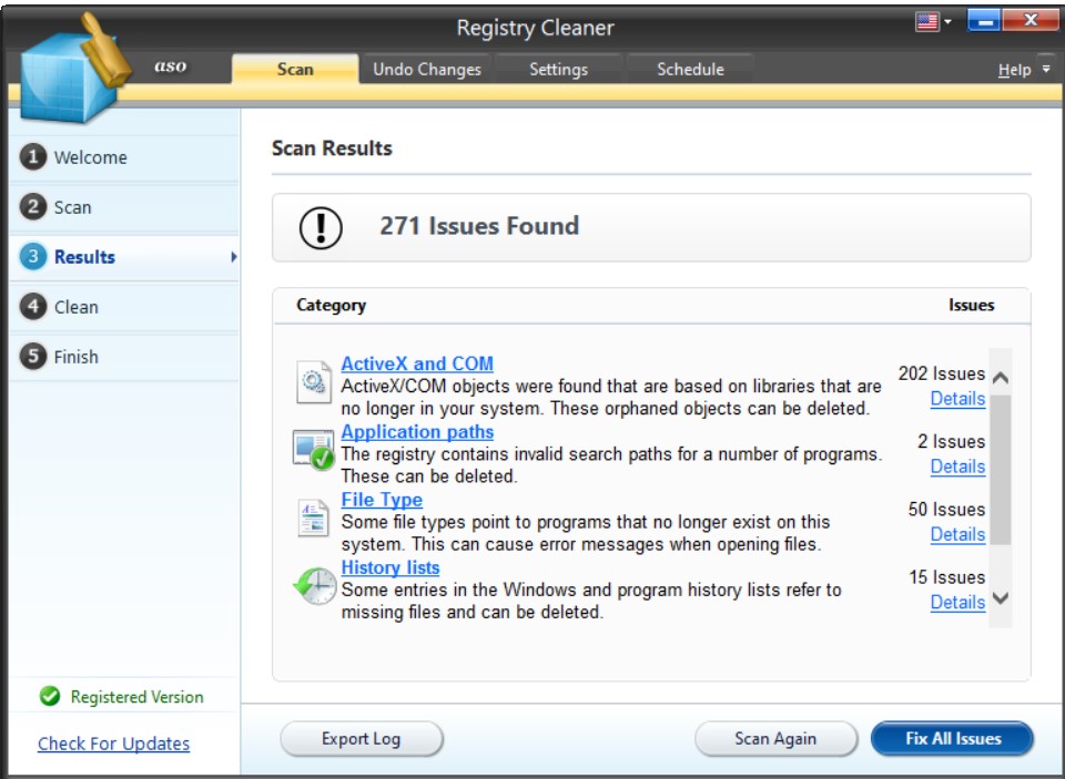 registry cleaner file found