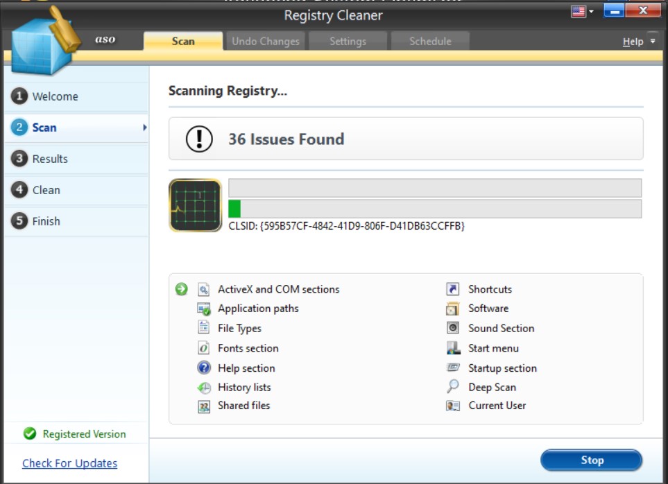 registry cleaner scan