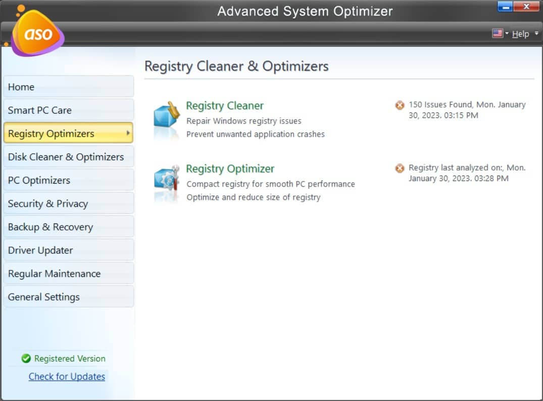 Registry Optimizers - Advanced System Optimizer