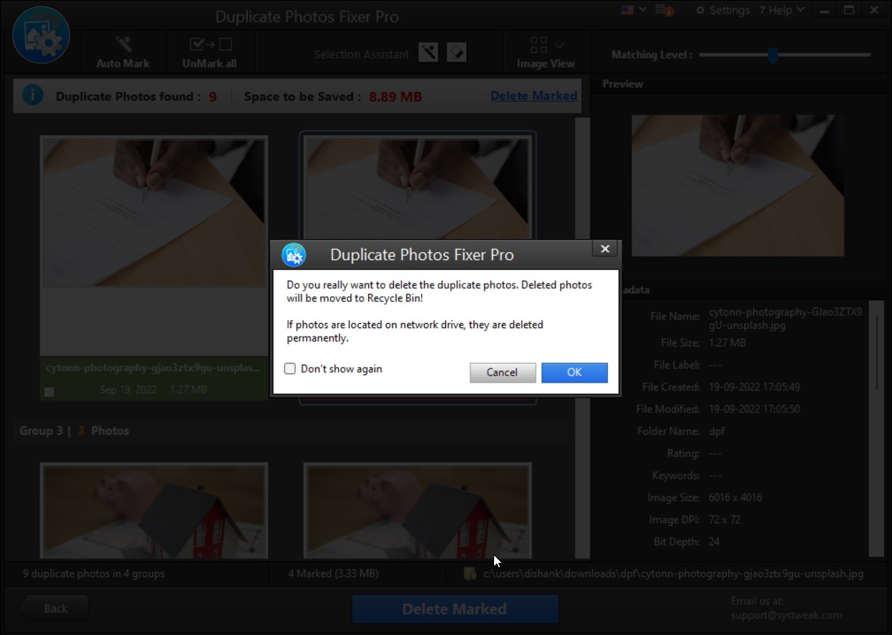 remove duplicate image