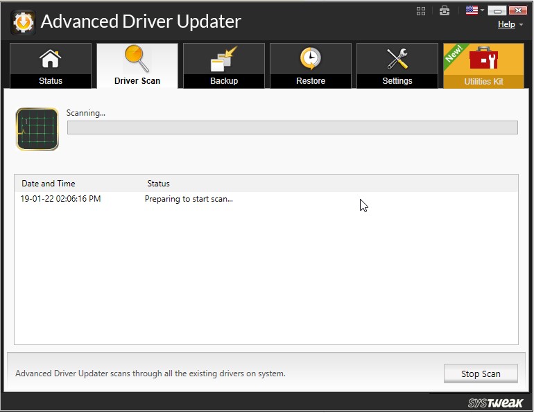 Advanced Driver Updater Scan