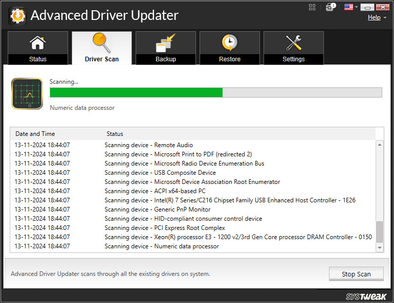 Advanced Driver Updater Scan