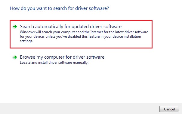 search automatically for drivers