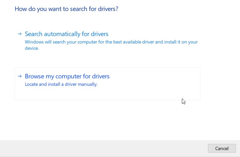 Search automatically for drivers