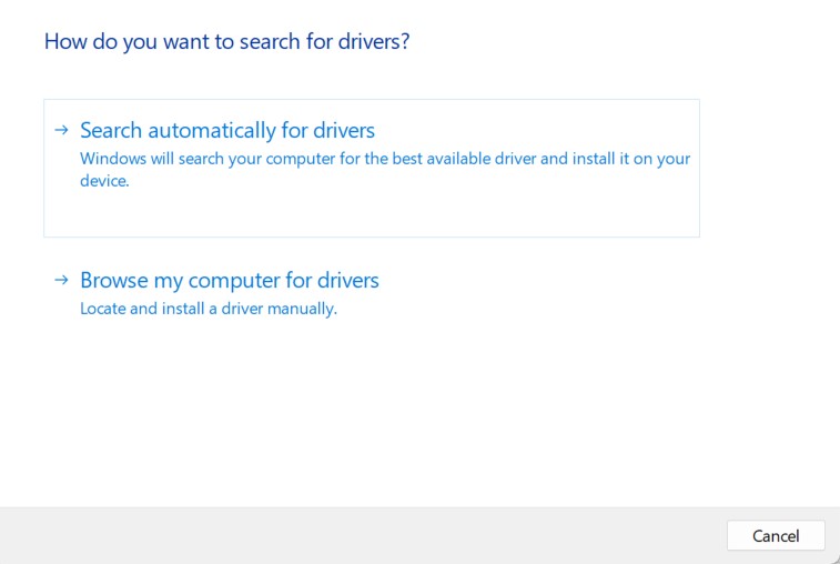 search driver automatically