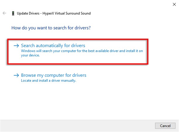 search driver automatically