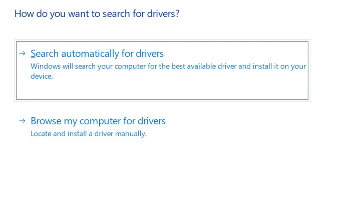 search driver automatically