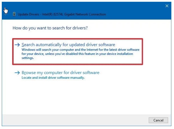 search driver automatically