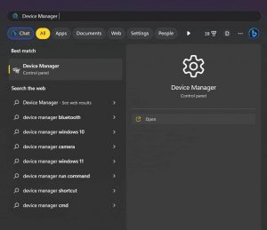 search for Device Manager