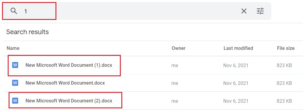 search for numbers to search doc