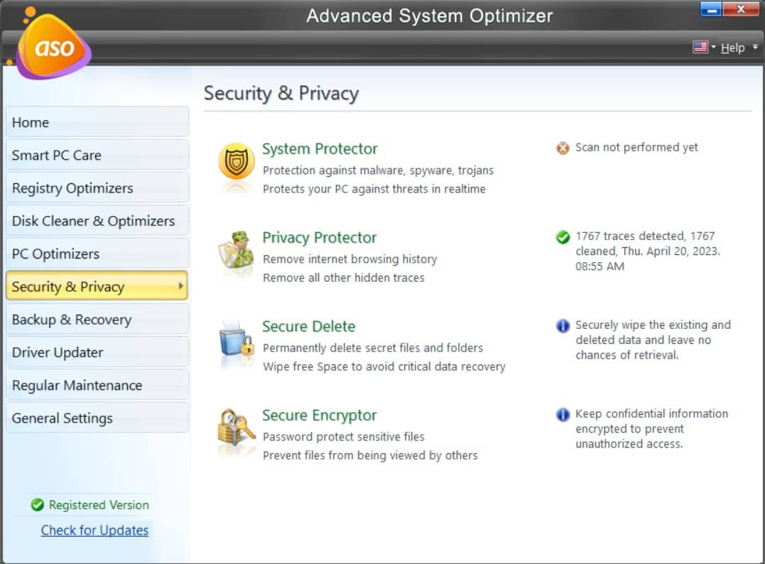 Security & Privacy - Advanced System Optimizer