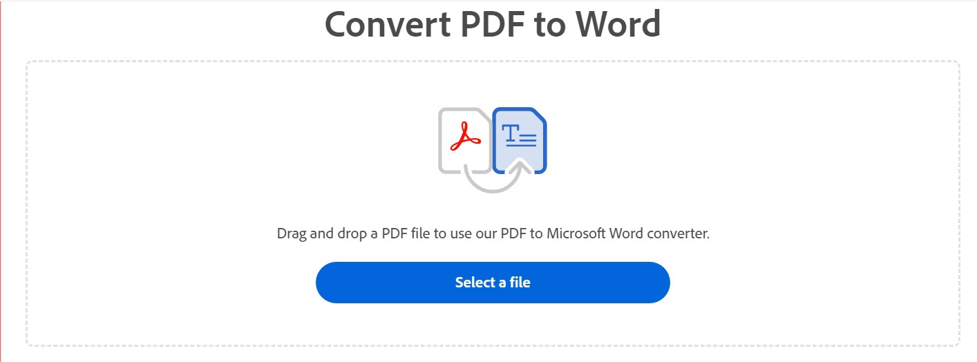 select file to convert pdf to word