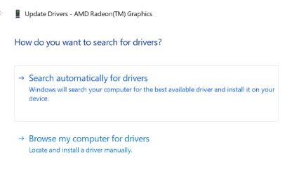 select search for driver updates automatically