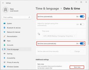 Set Correct Date and Time