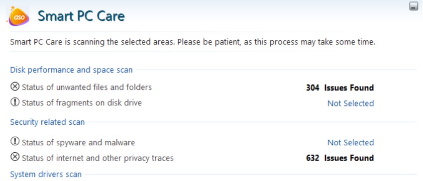 smart pc care scanning