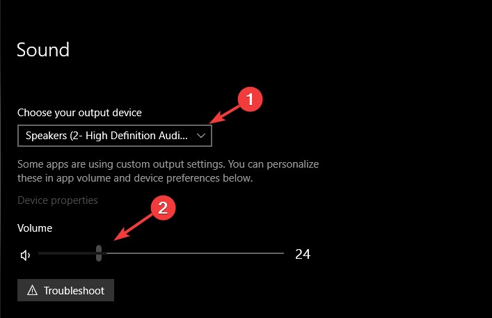 choose your output device