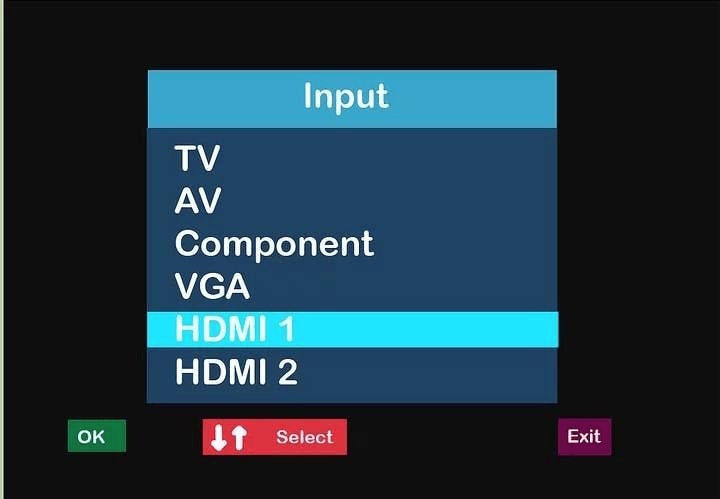switch to correct HDMI input