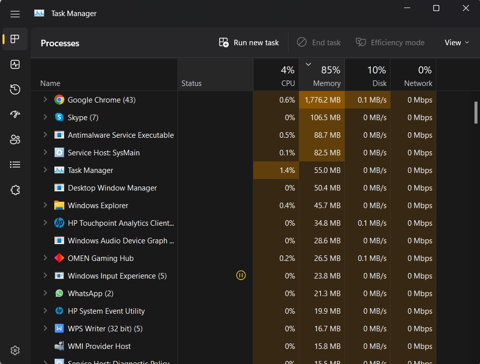 Task Manager end task