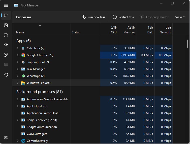 task manager file explorer