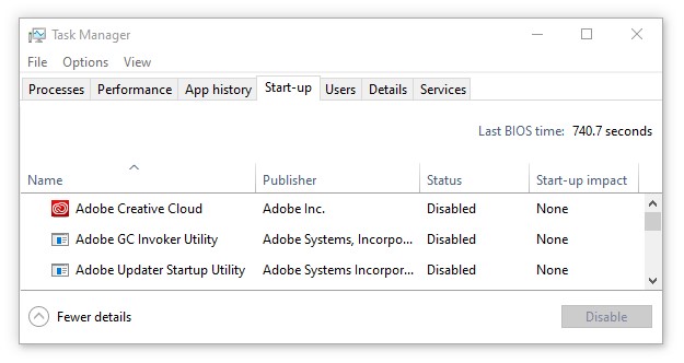 task manager options