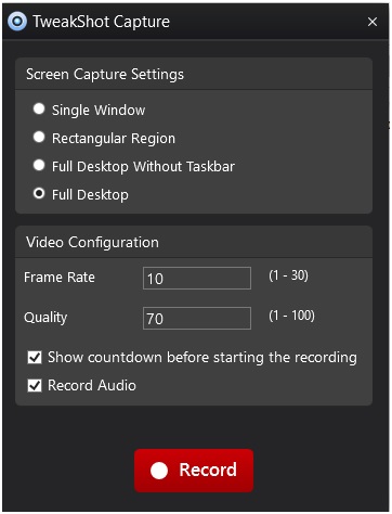 tweakshot capture record 