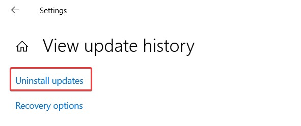 Uninstall updates option