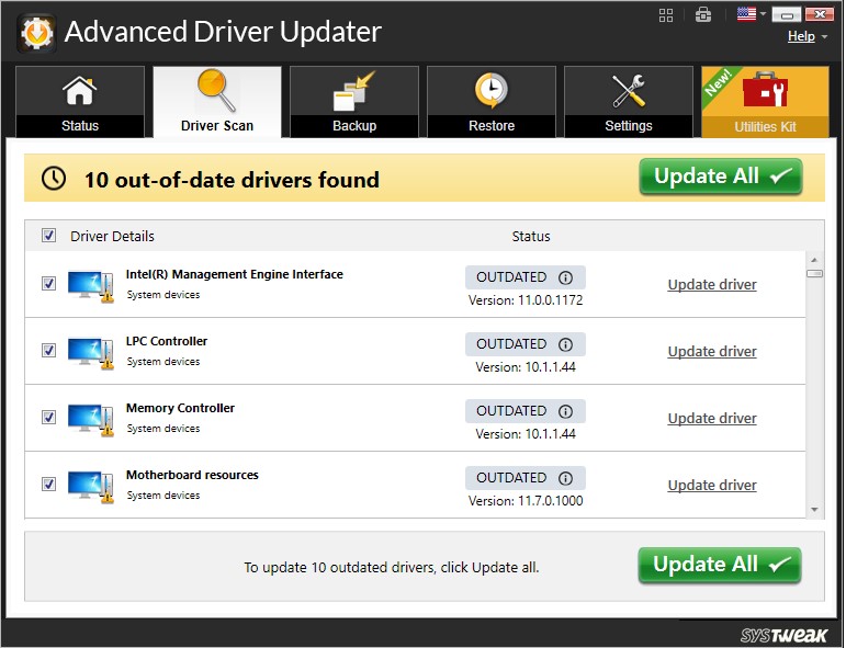 update all outdated driver