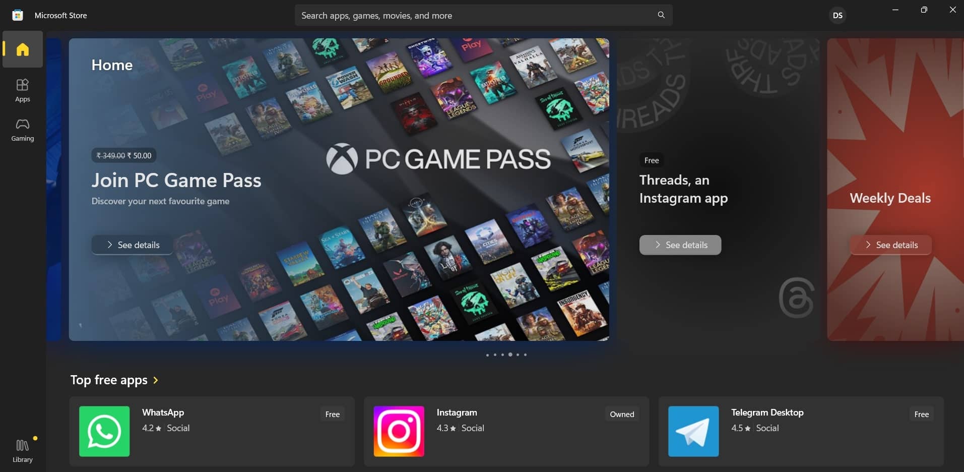 update apps via Microsoft Store