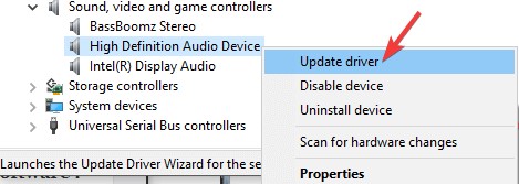 Select Update driver
