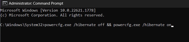using command powercfg in command prompt