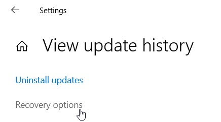 Click on recovery options