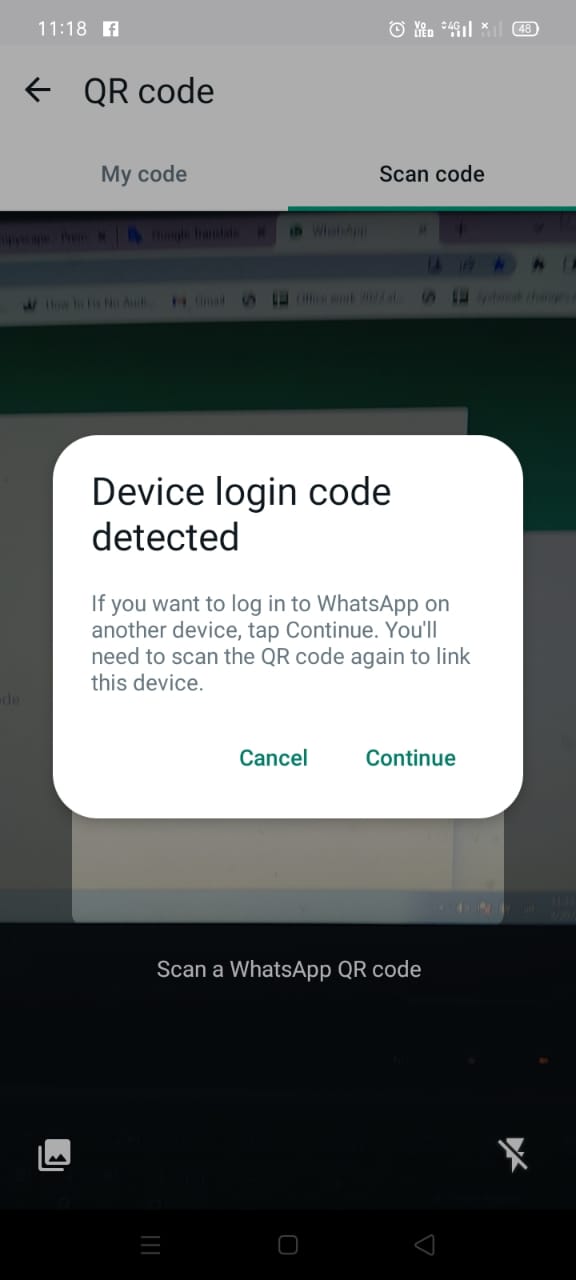 whats app code scanning