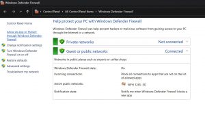 windows defender firewall