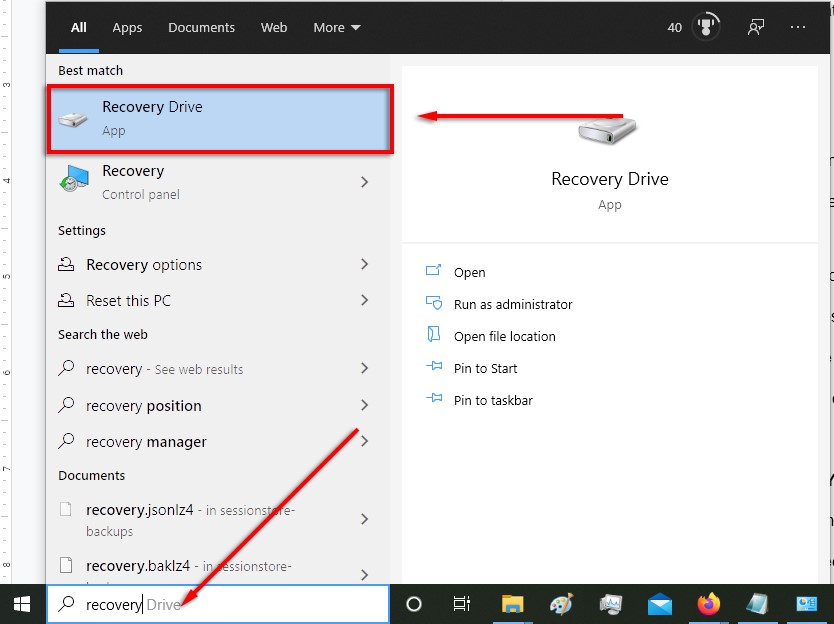 windows recovery drive