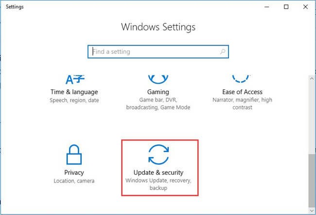 windows settings