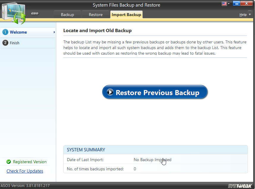Import Backup