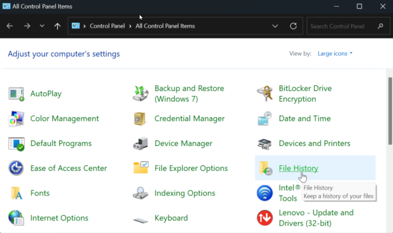 File History Windows 11