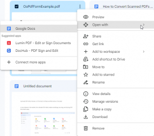 Open with Google Docs