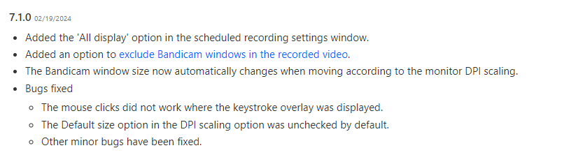 Bandicam latest features