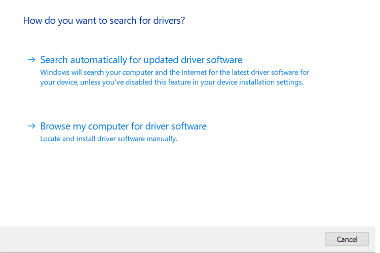 search driver automatically