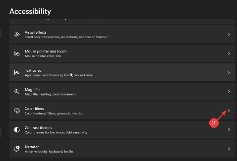 Accessibility tab